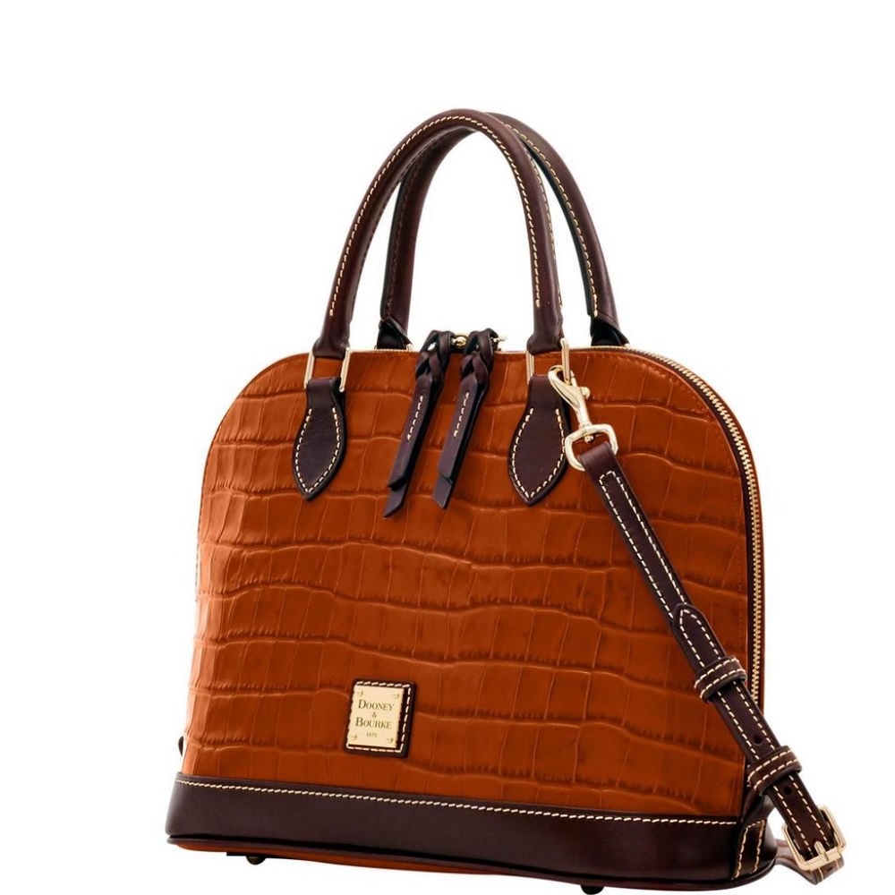 ✨NEW✨Dooney & Bourke OAKDALE ZIP ZIP Satchel - COGNAC - Picture 14 of 16